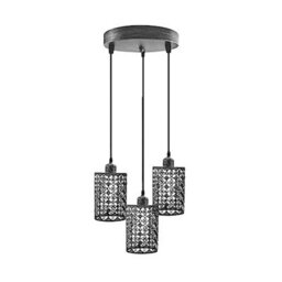 Set Of 2 Easy Fit Lampshades Retro Style Metal Wire Cage For Pendant Lights, Brushed Silver - thumbnail 9