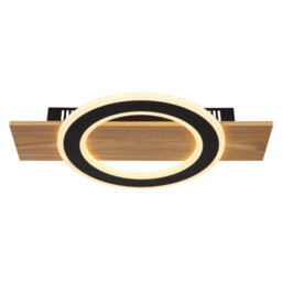 Luminosa Lighting Luminosa Jayden Integrated Led Semi Flush Ceiling Light Wood Look Dark Led 3000K - thumbnail 3