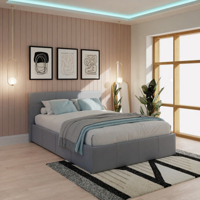 Gfw End Lift Ottoman Bed 120Cm Small Double Grey - image 1