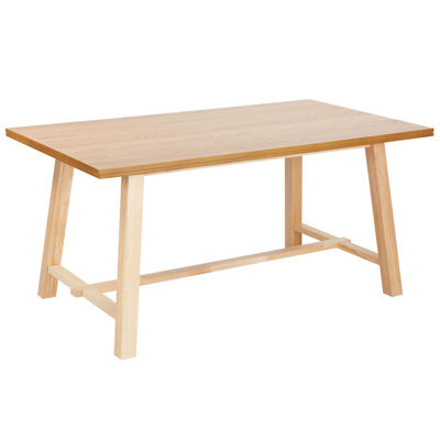 Beliani Dining Table Barnes Natural Ash Wood 160 Cm 90 Cm - image 1