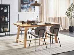 Beliani Dining Table Barnes Natural Ash Wood 160 Cm 90 Cm - thumbnail 2