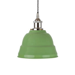 Mint Green Lincoln Painted Dome Pendant Light With Nickel Lamp Holder And Grey Twisted Cable - Se Home - thumbnail 1