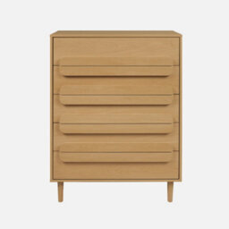 Sweeek - Vintage Oak Wood Effect 5 Drawer Chest Juliana 80X40X113 Cm - thumbnail 2