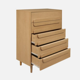 Sweeek - Vintage Oak Wood Effect 5 Drawer Chest Juliana 80X40X113 Cm - thumbnail 3