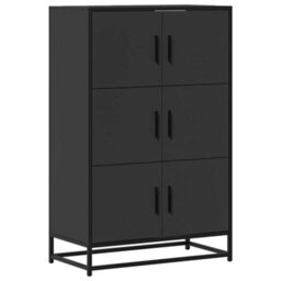 Berkfield Highboard Black 68X35X106.5 Cm Engineered Wood And Metal - thumbnail 2
