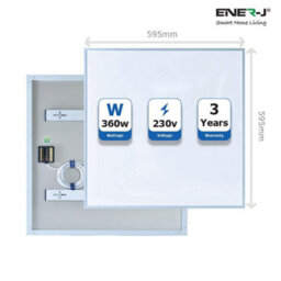 Ener-J Ener J Infrared Panel Heater 600X600 White 360W - thumbnail 5