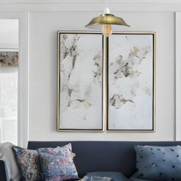 2 Pack Green Brass Metal Ceiling Light Shade 22Cm Easy Fit Pendant Lamp For Bedroom, Hallway Lamp Shade - thumbnail 2