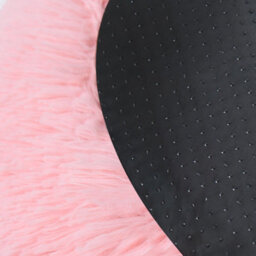 OHS Dog Bed Fluffy Plush Fleece Pet Calming Anti Anxiety Round, Blush - Medium - thumbnail 5