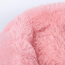 OHS Dog Bed Fluffy Plush Fleece Pet Calming Anti Anxiety Round, Blush - Medium - thumbnail 4