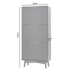 Monza Shoe Storage Cabinet With Fluted Doors Black - thumbnail 9