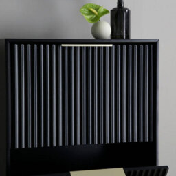 Monza Shoe Storage Cabinet With Fluted Doors Black - thumbnail 4