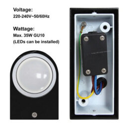 Long Life Lamps Company Modern Black Outdoor Wall Light Up Down Garden Luminare Zlc024 - thumbnail 5