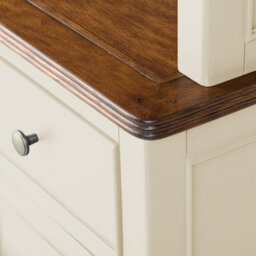 Statement Furniture Queensbury Large Sideboard With Oak Top, 3 Doors And Drawers - Cotswold Cream - thumbnail 6