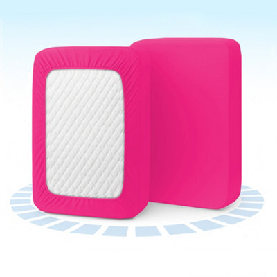 Aspire Homeware Hot Pink Fitted Sheet 40 Cm Extra Deep Pocket Hypoallergenic Bed Sheet Microfiber (L)190Cm X (W)90Cm, Single - image 1
