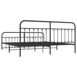 Berkfield Metal Bed Frame With Headboard And Footboard Black 200X200 Cm - thumbnail 8