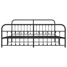 Berkfield Metal Bed Frame With Headboard And Footboard Black 200X200 Cm - thumbnail 6