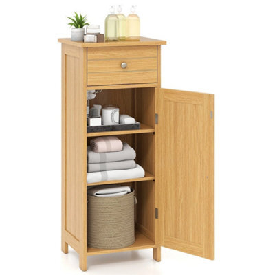 Bathroom Storage Cabinet Floor Standing Wooden Cupboard-Natural - image 1