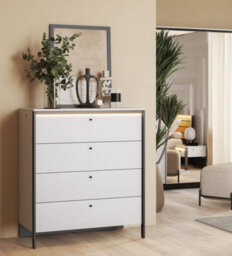 Arte Sleek Gris Chest Of Drawers - Stylish Clothing Storage With Integrated Led Lighting (H)1150mm X (W)1010mm X (D)490mm - thumbnail 4