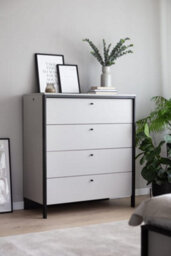 Arte Sleek Gris Chest Of Drawers - Stylish Clothing Storage With Integrated Led Lighting (H)1150mm X (W)1010mm X (D)490mm - thumbnail 3
