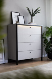 Arte Sleek Gris Chest Of Drawers - Stylish Clothing Storage With Integrated Led Lighting (H)1150mm X (W)1010mm X (D)490mm - thumbnail 2