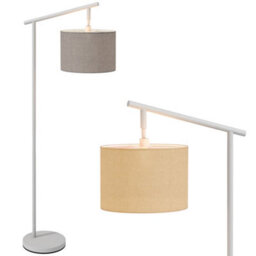 Homcom Floor Lamp With 350 Degree Rotating Lampshade, Bulb Included, Grey - thumbnail 2