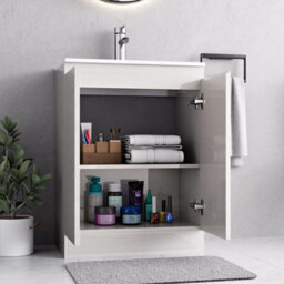 Belofay 500mm Bathroom Vanity Unit With Basin, White Ceramic Bathroom Sink With Trap And Waste, No Tap Included(Denvor White) - thumbnail 3