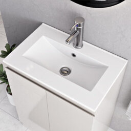 Belofay 500mm Bathroom Vanity Unit With Basin, White Ceramic Bathroom Sink With Trap And Waste, No Tap Included(Denvor White) - thumbnail 5