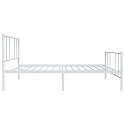 Berkfield Metal Bed Frame With Headboard And Footboard White 75X190 Cm 2Ft6 Small Single - thumbnail 7