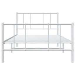 Berkfield Metal Bed Frame With Headboard And Footboard White 75X190 Cm 2Ft6 Small Single - thumbnail 6