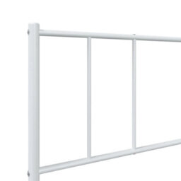 Berkfield Metal Bed Frame With Headboard And Footboard White 75X190 Cm 2Ft6 Small Single - thumbnail 9