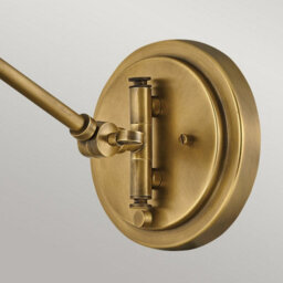 Luminosa Lighting Elstead Hinkley Arti Dome Wall Lamp Contemporary Heritage Brass, Natural Rattan Shade 1X E27 - thumbnail 4