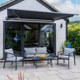 Jack Stonehouse Jsh Modern Grey Patio Set Two Seater Sofa & 2 Chairs & Table Rattan Rope And Steel Garden Sofa Set With Cushions - thumbnail 4