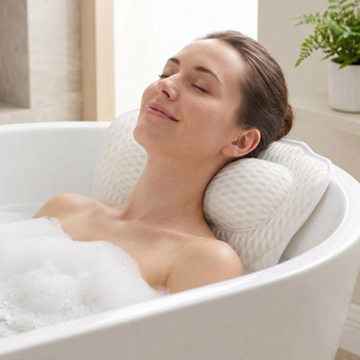 LKH Home Collection Bath Pillow For Head & Neck Support - Soft Padded Bath Cushion With 6 Strong Suction Cups & Easy Hanging Hook Bath Pillow - image 1
