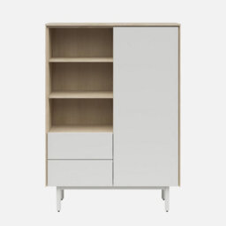 Heze Furniture Meena  1 Door 2 Drawers Sideboard - Hickory / Light Grey - thumbnail 2