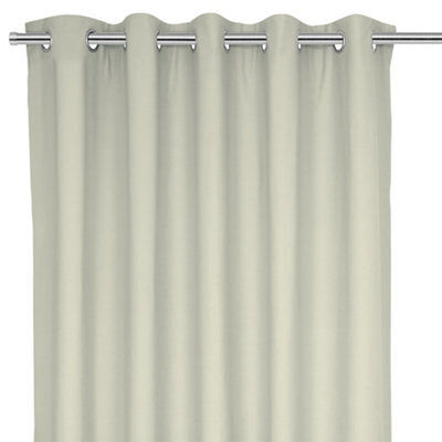 GoodHome Hiva Beige Solid Dyed Lined Eyelet Curtain (W)167Cm (L)228Cm, Pair - image 1
