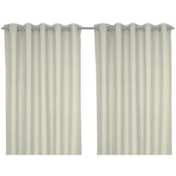 GoodHome Hiva Beige Solid Dyed Lined Eyelet Curtain (W)167Cm (L)228Cm, Pair - thumbnail 3