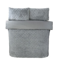 Rapport Home Diamond Cut Teddy Polyester Fleece Duvet Cover Set With Pillowcase - thumbnail 3
