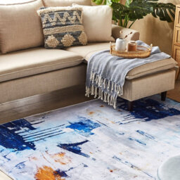 Beliani Multicolour Abstract Rug 140 X 200 Cm Low-Pile Polyester - thumbnail 2