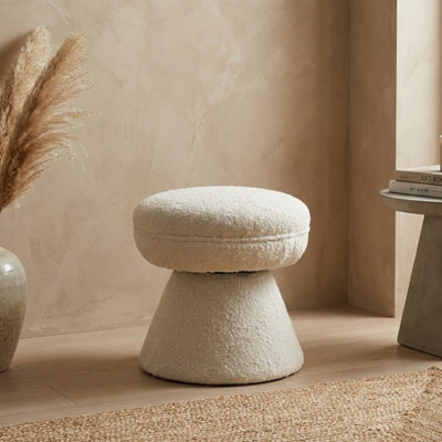 Garden Greatness Edouard Boucle Stool Wood Fabric - image 1