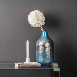Vanity Living 31Cm Dark Blue Handmade Decorative Glass Bud Vase, Tall Narrow Flower Vase For Living Room - thumbnail 3