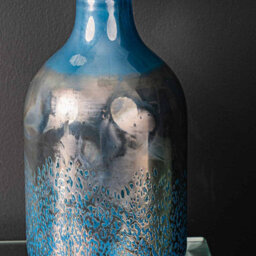 Vanity Living 31Cm Dark Blue Handmade Decorative Glass Bud Vase, Tall Narrow Flower Vase For Living Room - thumbnail 2