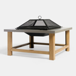 Ohs Square Garden Firepit Table With Cover Poker Outdoor Furniture - thumbnail 4