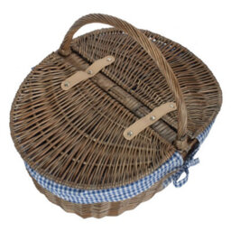 Red Hamper Eh001B Wicker Antique Wash Finish Oval Picnic Basket - thumbnail 2