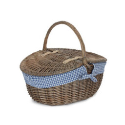 Red Hamper Eh001B Wicker Antique Wash Finish Oval Picnic Basket - thumbnail 1