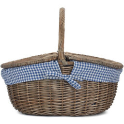 Red Hamper Eh001B Wicker Antique Wash Finish Oval Picnic Basket - thumbnail 3