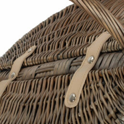 Red Hamper Eh001B Wicker Antique Wash Finish Oval Picnic Basket - thumbnail 4