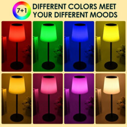 Garden Furniture Centre Rgb Solar Table Lamp Rechargeable Led Light For Indoor And Outdoor Use Usb Charging Dimmable - thumbnail 6