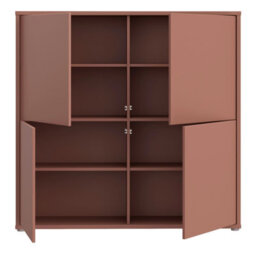 Furniture To Go Alice Springs 4 Door Large Storage Cabinet With Push-To-Open Doors In Terracotta - thumbnail 6