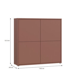 Furniture To Go Alice Springs 4 Door Large Storage Cabinet With Push-To-Open Doors In Terracotta - thumbnail 7