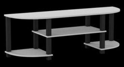Urbn-Living Urbnliving 120Cm Wide Tv Unit Stand S-Tube Entertainment Centre Storage Shelf Living Room Cabinet White With Black Legs - thumbnail 3